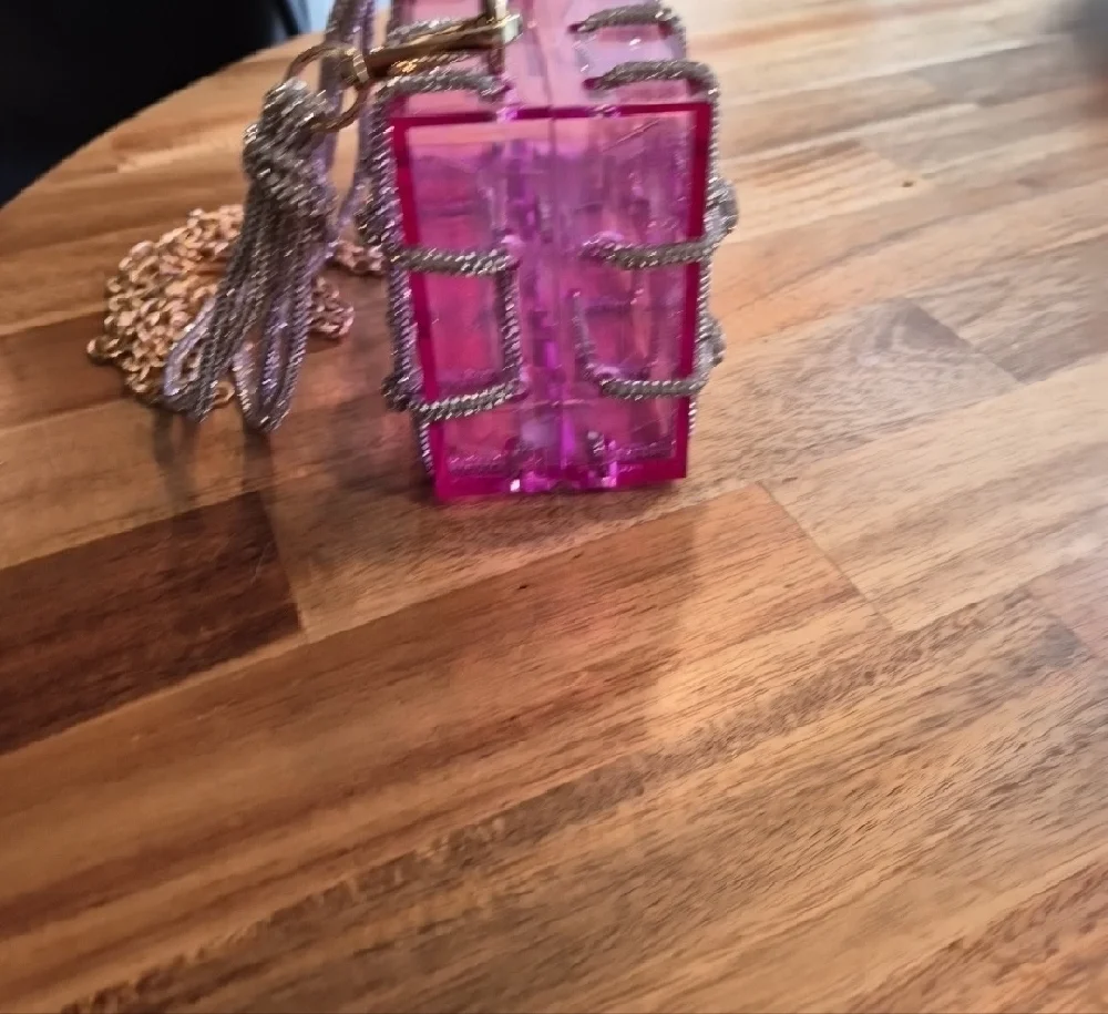 Purple Chain-Embellished Women's Bag - Picture 5 of 9